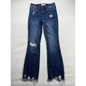 Flying Monkey Women's Distressed Bootcut Stretch Denim Jeans - Size 24 (25x28.5)